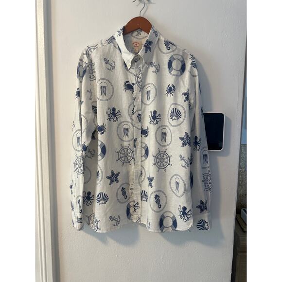 Brooks brother red tag vintage summer resort XL NWT 100% linen & Cotton bland - Picture 4 of 13